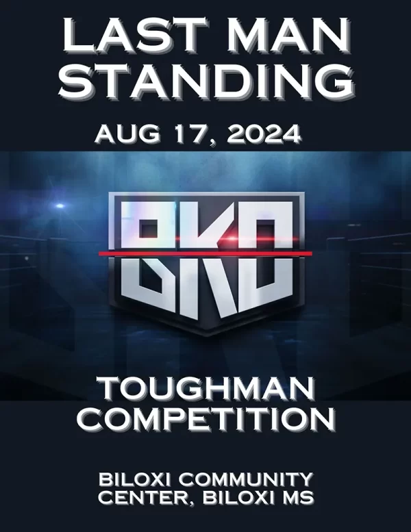 poster advertising online tickets to toughman contest